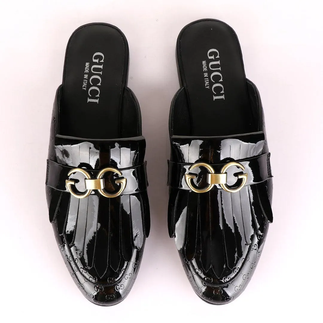Crown Lashes Black Wetlips Mole Half Leather Shoe
