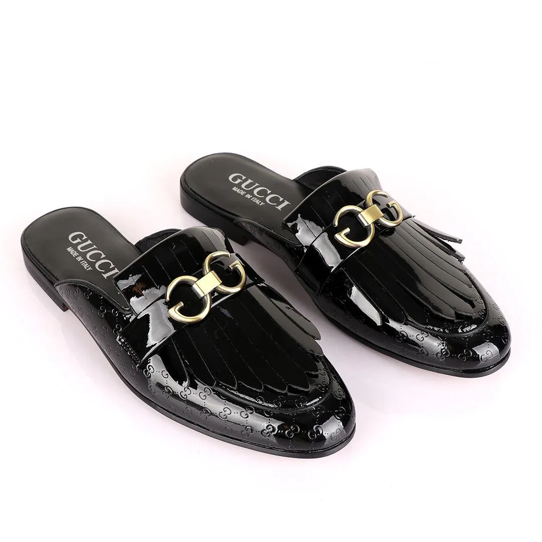 Crown Lashes Black Wetlips Mole Half Leather Shoe