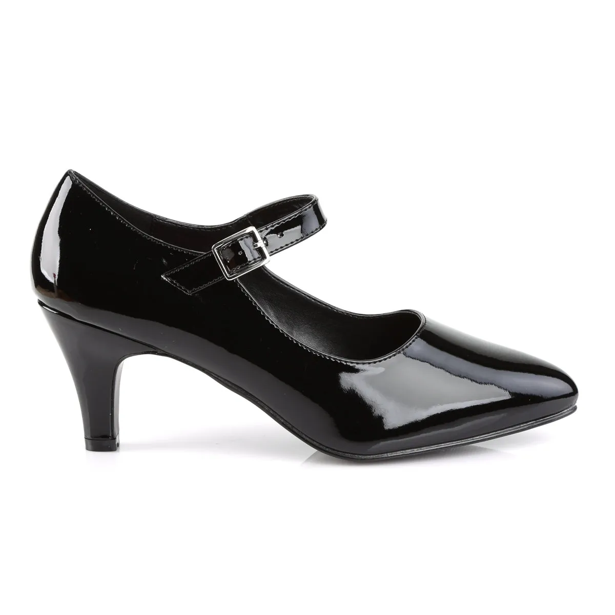 DIVINE-440 Pleaser Pink Label Black Patent Sexy Single Soles (Fetish Footwear)