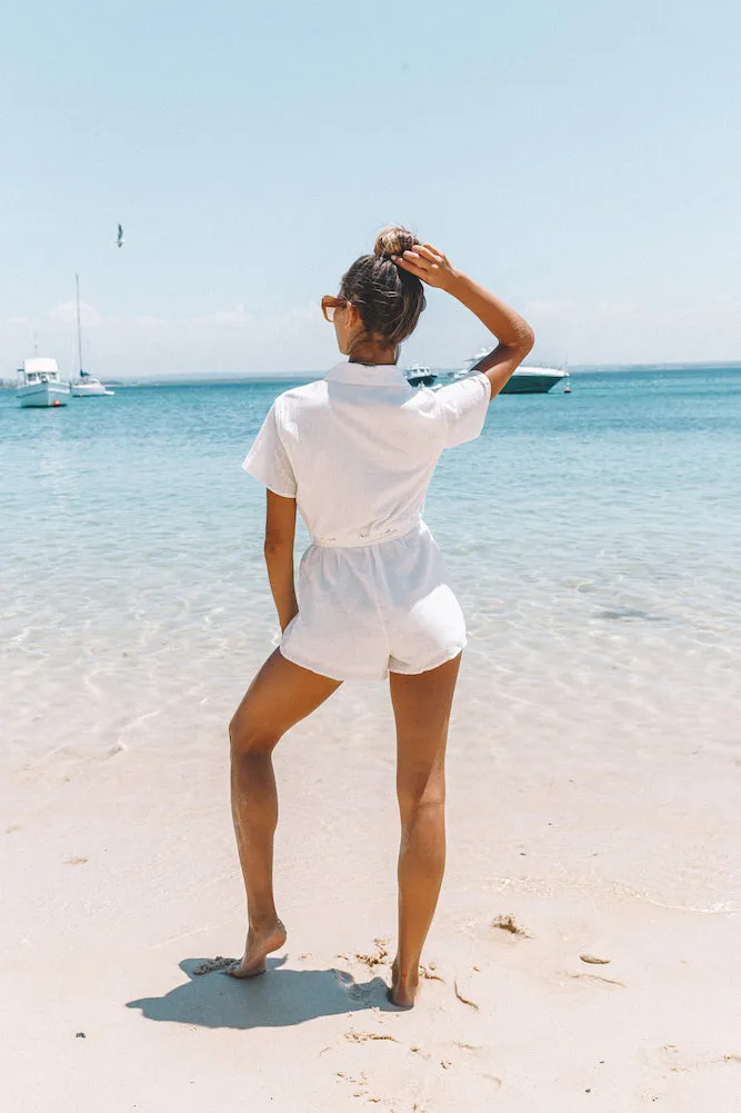 Easier To Stay Playsuit White