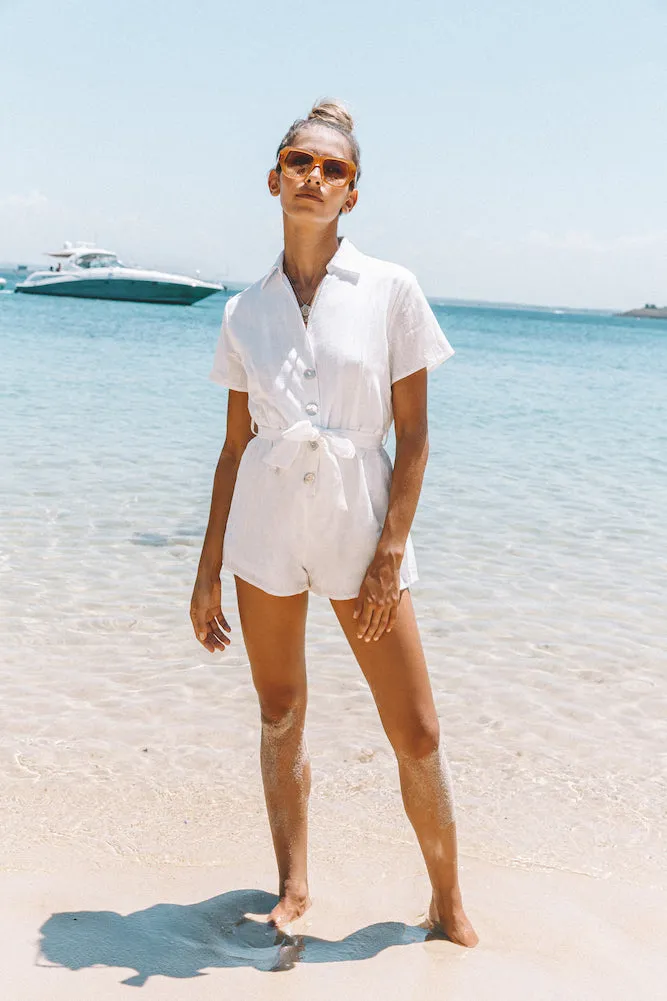 Easier To Stay Playsuit White