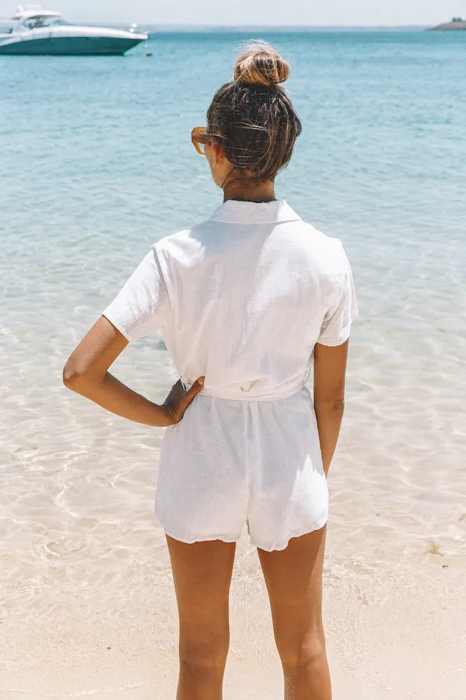 Easier To Stay Playsuit White