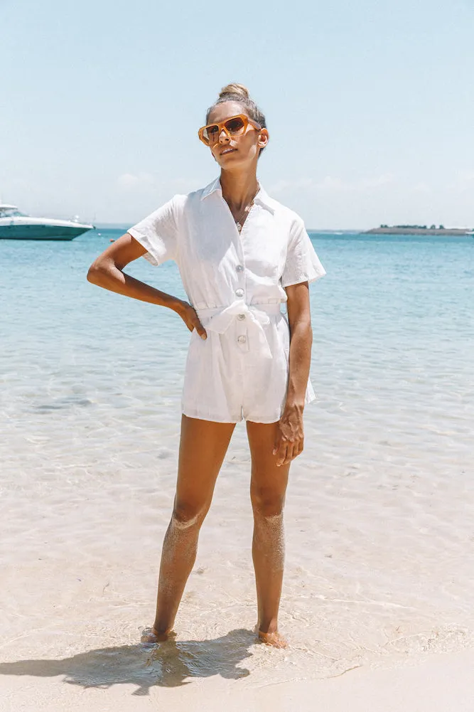 Easier To Stay Playsuit White