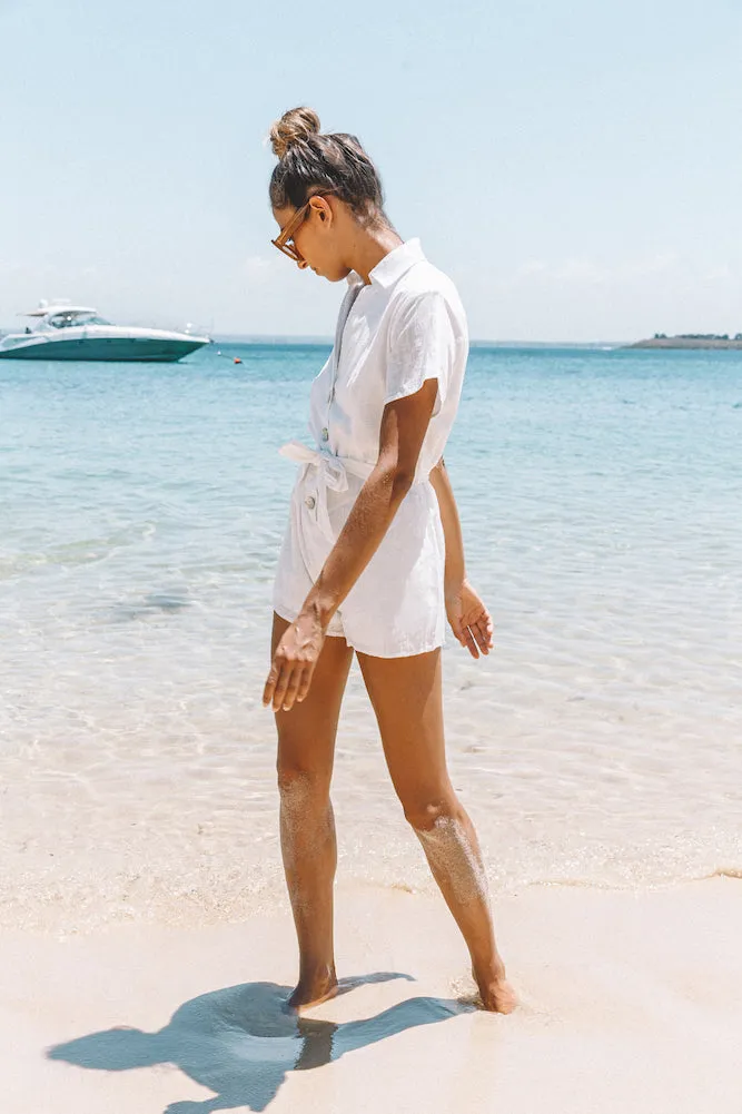 Easier To Stay Playsuit White