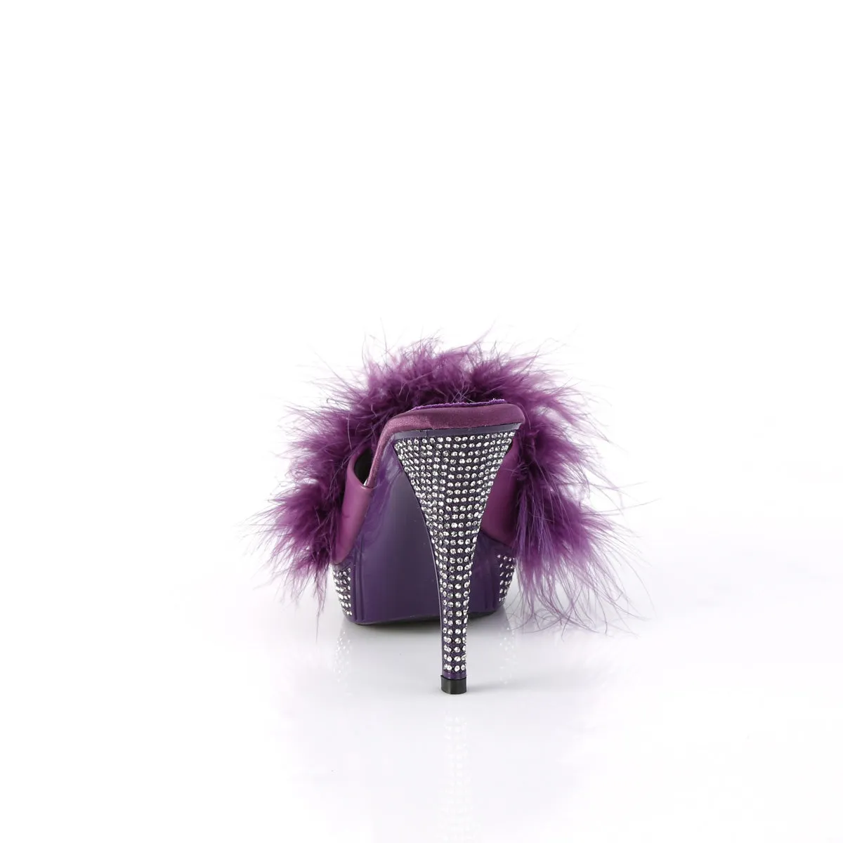 ELEGANT-401F Fabulicious 4 1/2" Elegant Purple Marabou Sexy Shoes (High Heels)