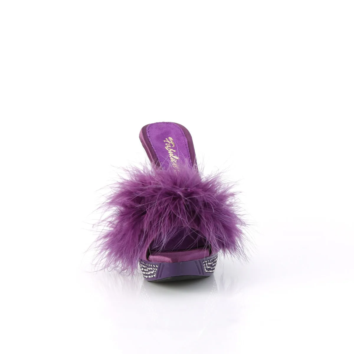 ELEGANT-401F Fabulicious 4 1/2" Elegant Purple Marabou Sexy Shoes (High Heels)