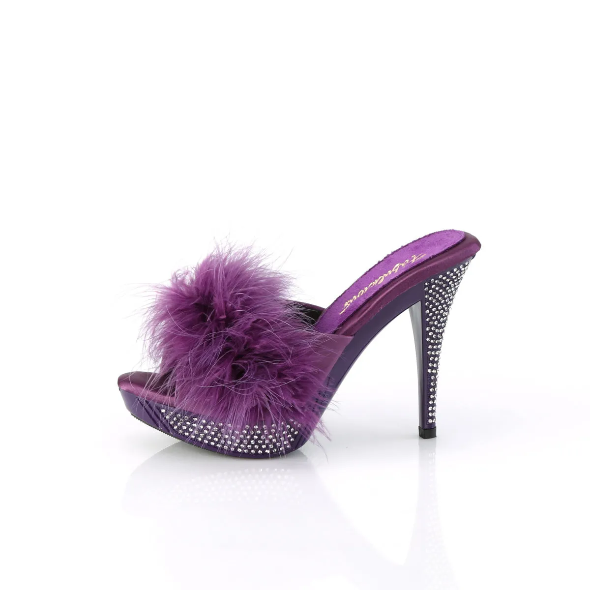 ELEGANT-401F Fabulicious 4 1/2" Elegant Purple Marabou Sexy Shoes (High Heels)
