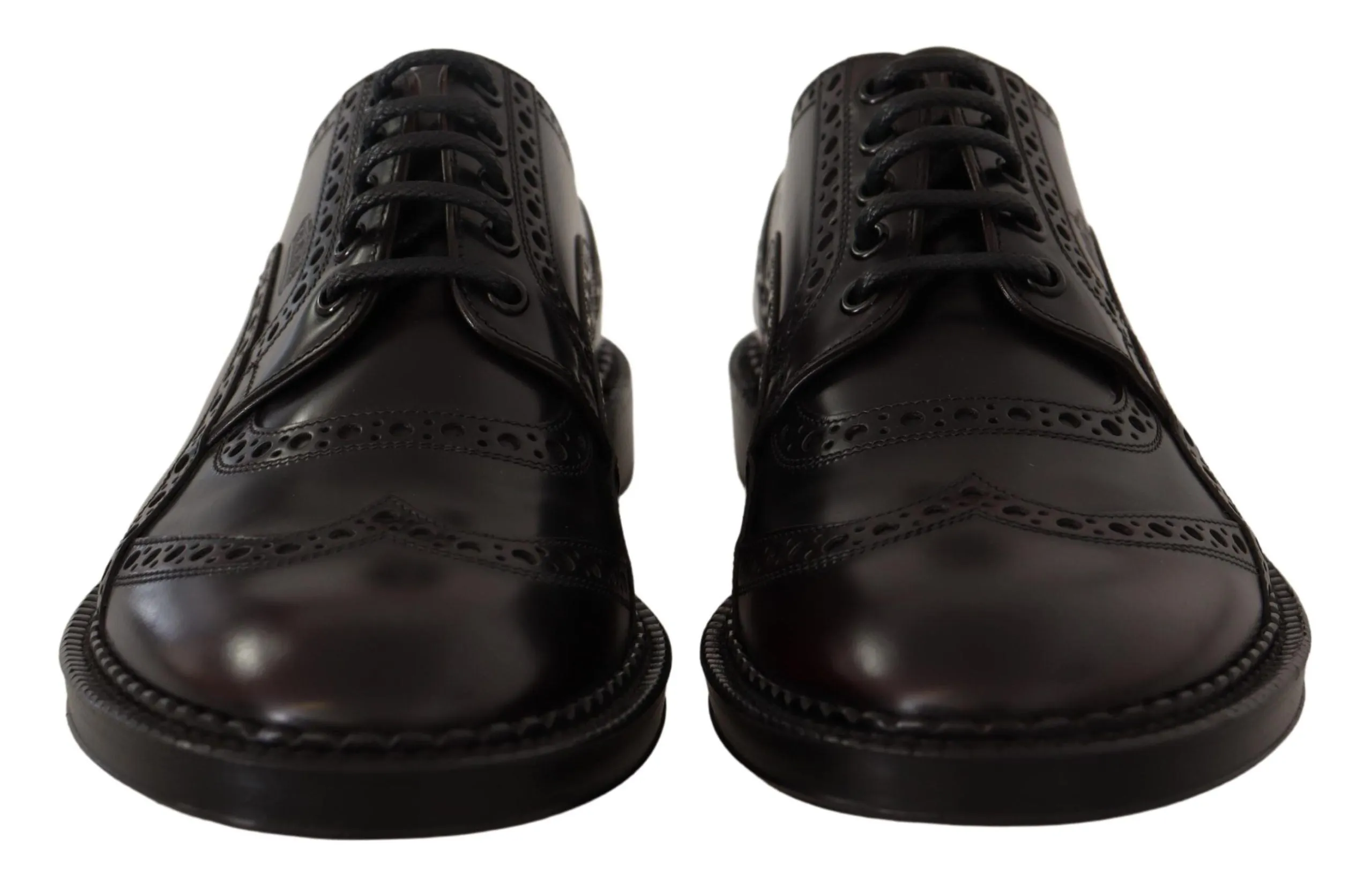 Elegant Purple Leather Derby Formal Shoes
