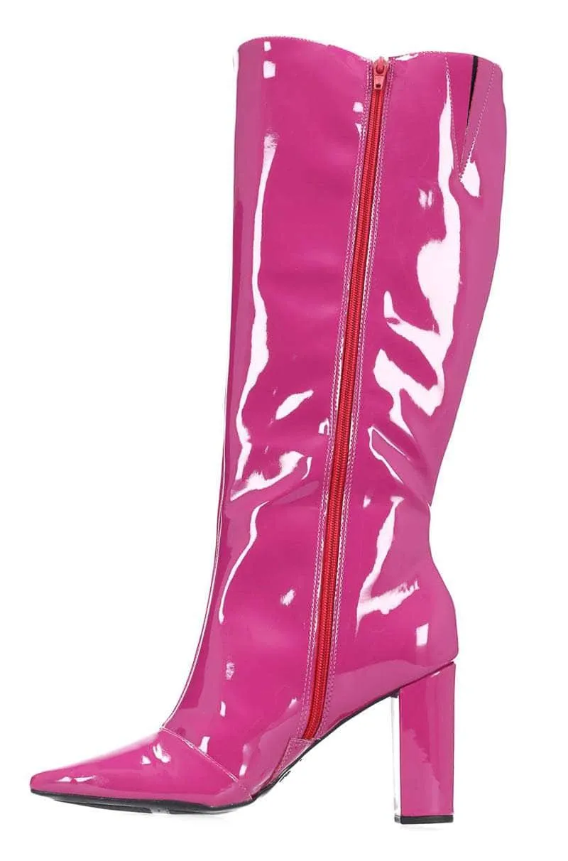 Elsey Boot Patent Magenta