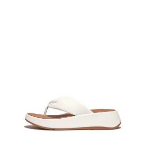 F-MODE LEATHER-TWIST FLATFORM TOE-POST SANDALS