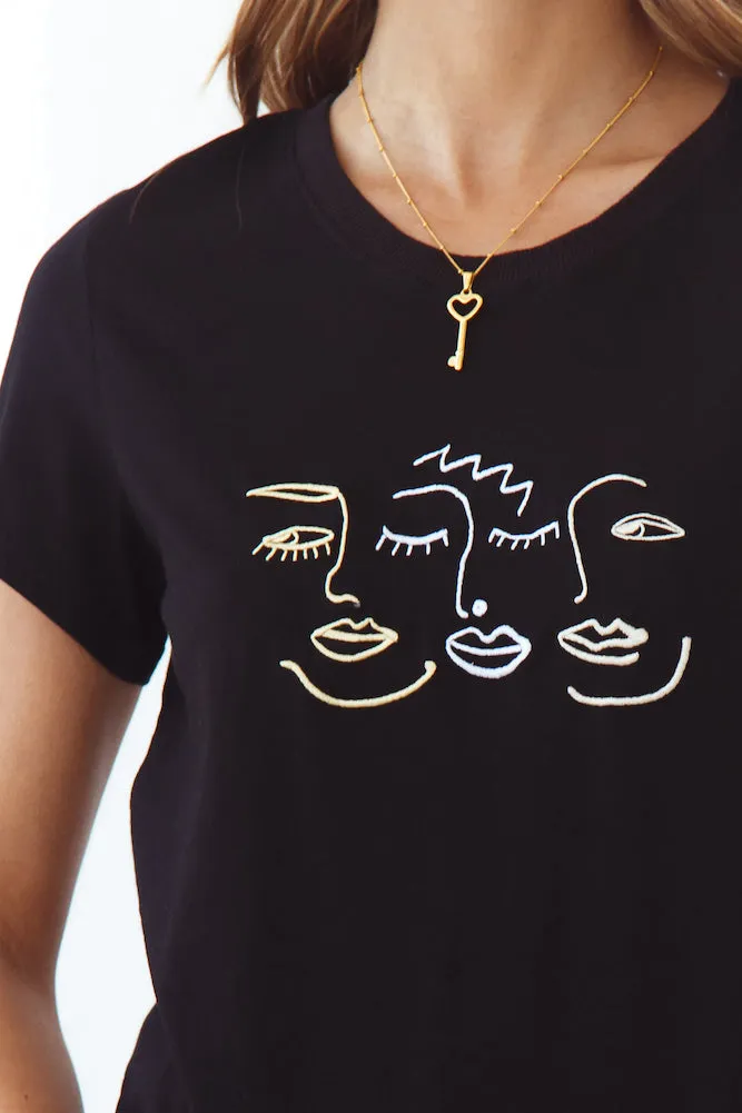 Faces Tee Black