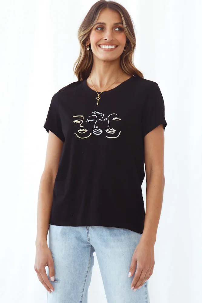 Faces Tee Black