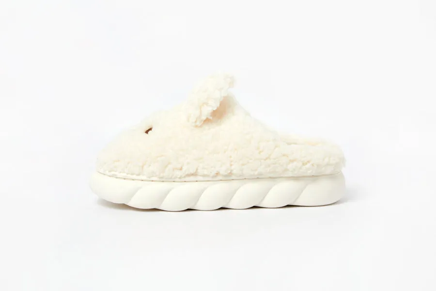 Fur Slippers: Bichon (Cream)