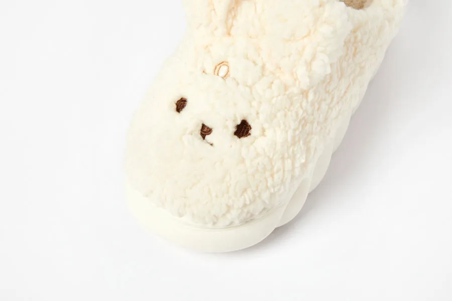Fur Slippers: Bichon (Cream)