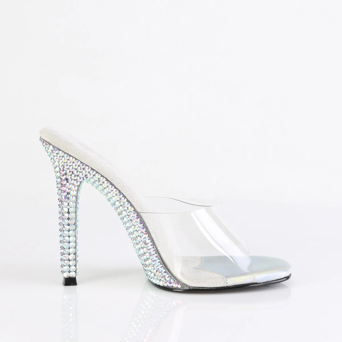 GALA-01DML Fabulicious 4 1/2" Gala Clear/Silver AB Sexy Shoes (High Heels)