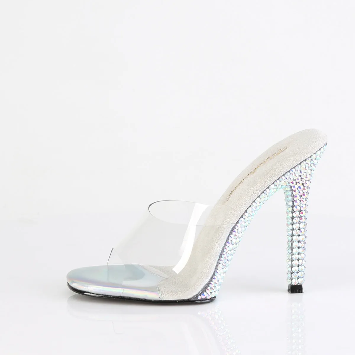 GALA-01DML Fabulicious 4 1/2" Gala Clear/Silver AB Sexy Shoes (High Heels)