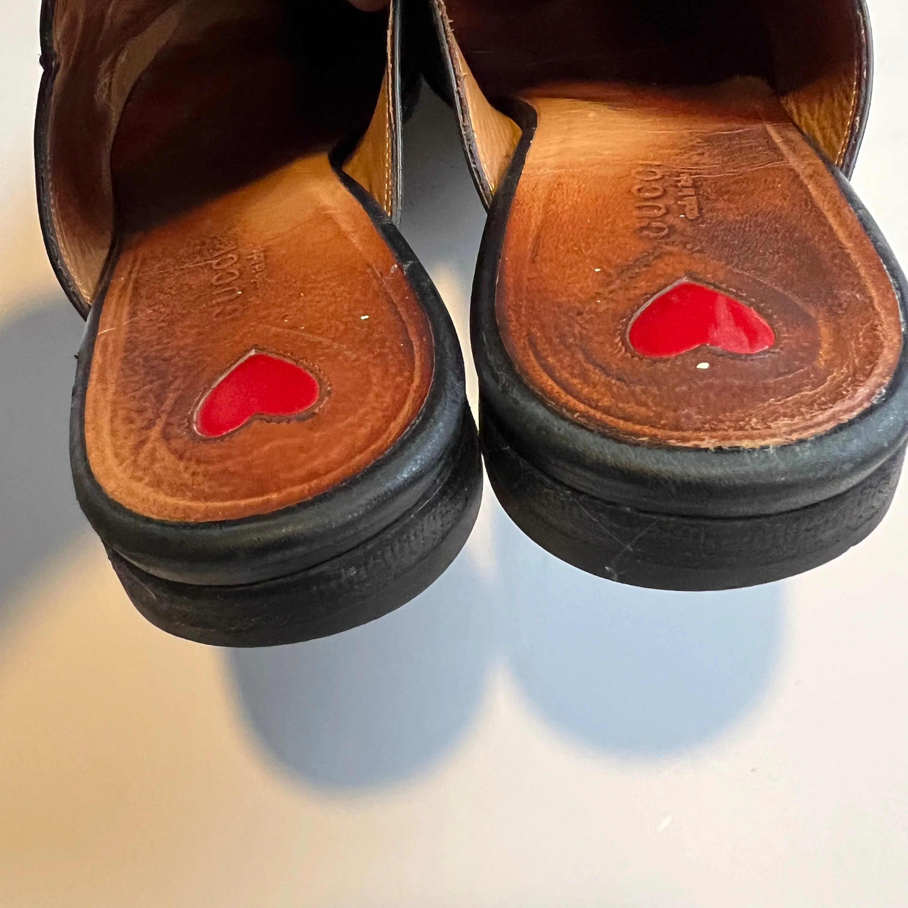 Gucci Princetown Horsebit Rose Embroidered Leather Mules