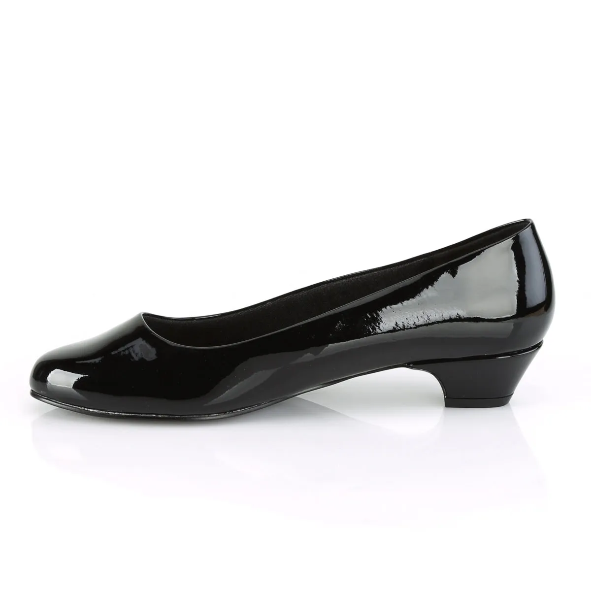 GWEN-01 Pleaser Pink Label Black Patent Sexy Single Soles (Fetish Footwear)