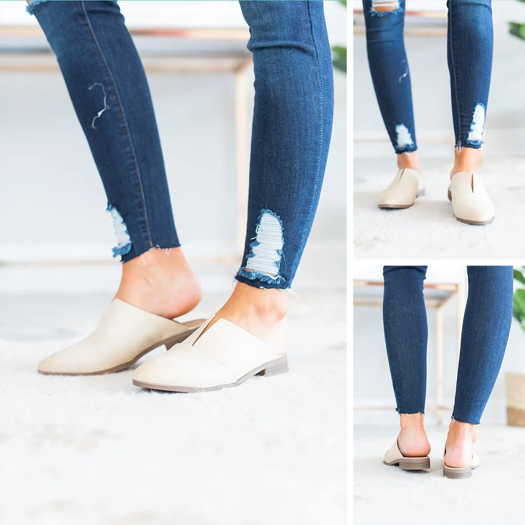 I Mean Business Beige Brown Flat Mules