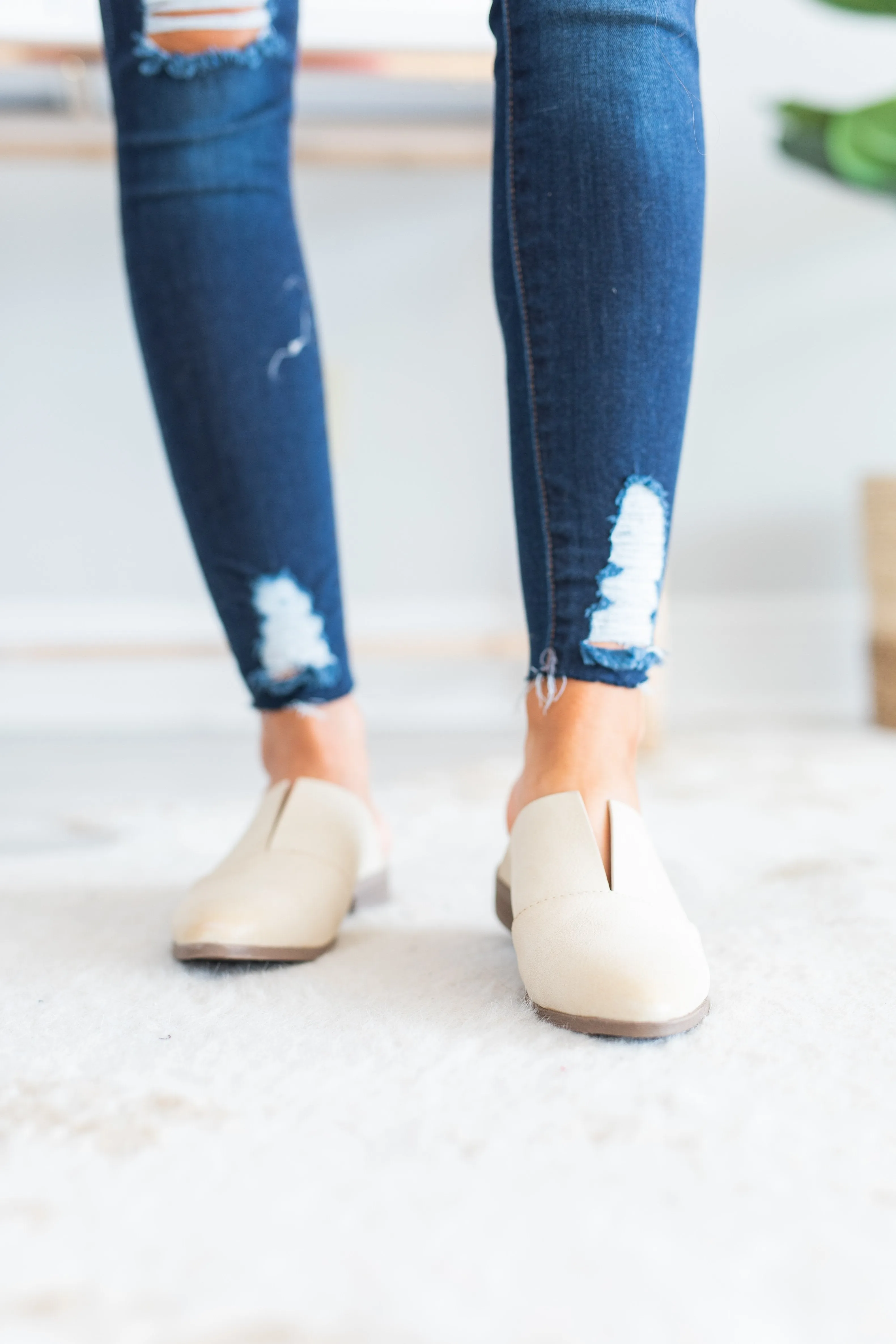 I Mean Business Beige Brown Flat Mules