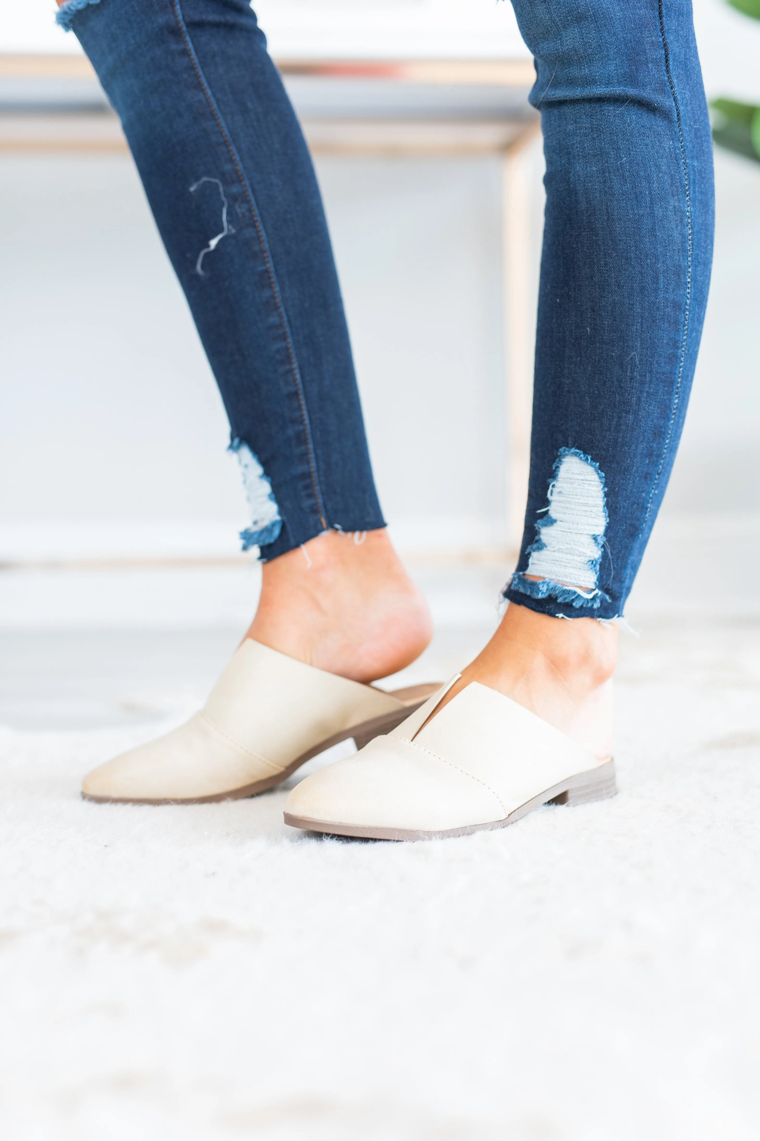 I Mean Business Beige Brown Flat Mules