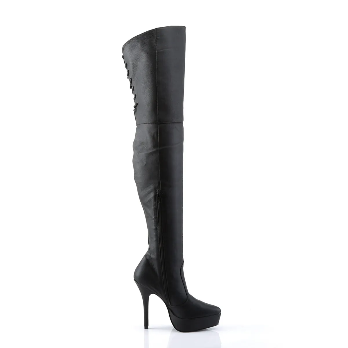 INDULGE-3011 Devious Indulge Black Leather Sexy Platforms (Fetish Footwear)