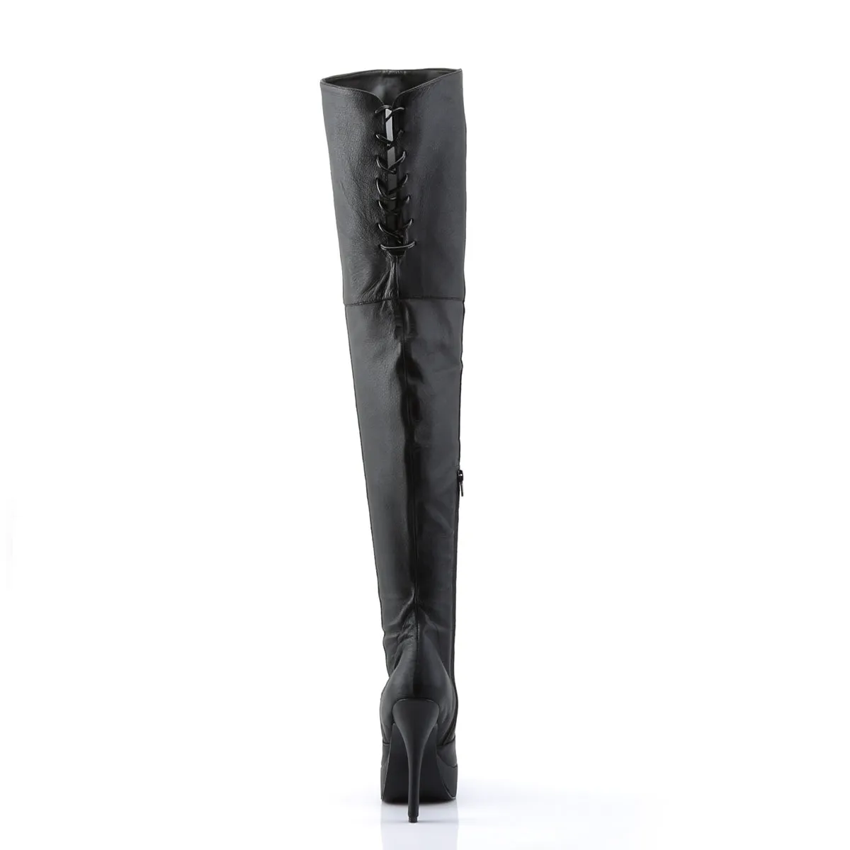 INDULGE-3011 Devious Indulge Black Leather Sexy Platforms (Fetish Footwear)