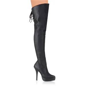 INDULGE-3011 Devious Indulge Black Leather Sexy Platforms (Fetish Footwear)