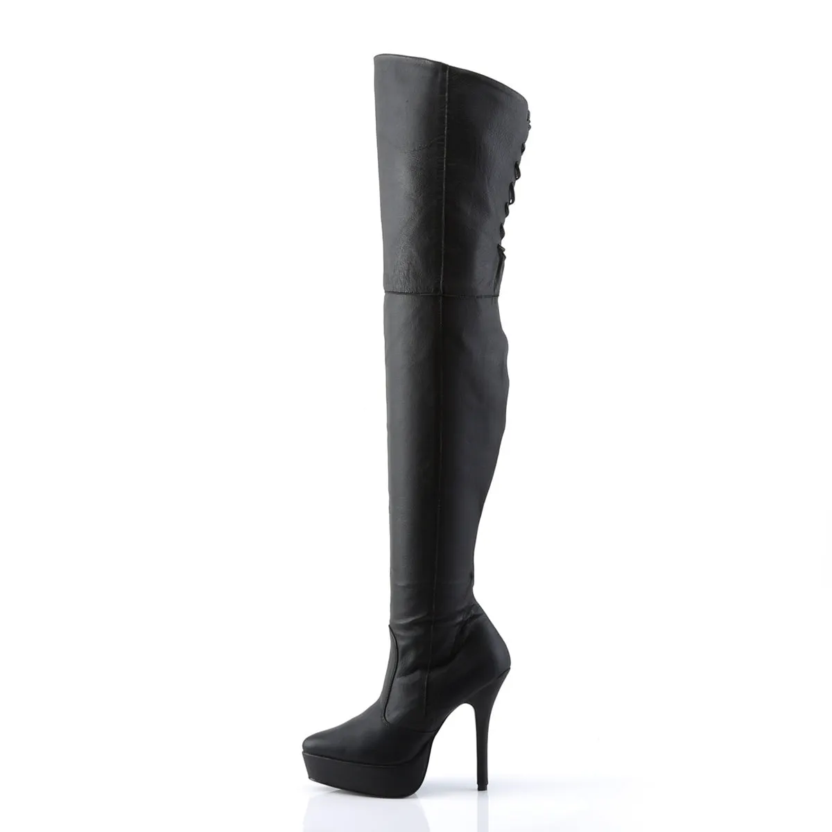 INDULGE-3011 Devious Indulge Black Leather Sexy Platforms (Fetish Footwear)