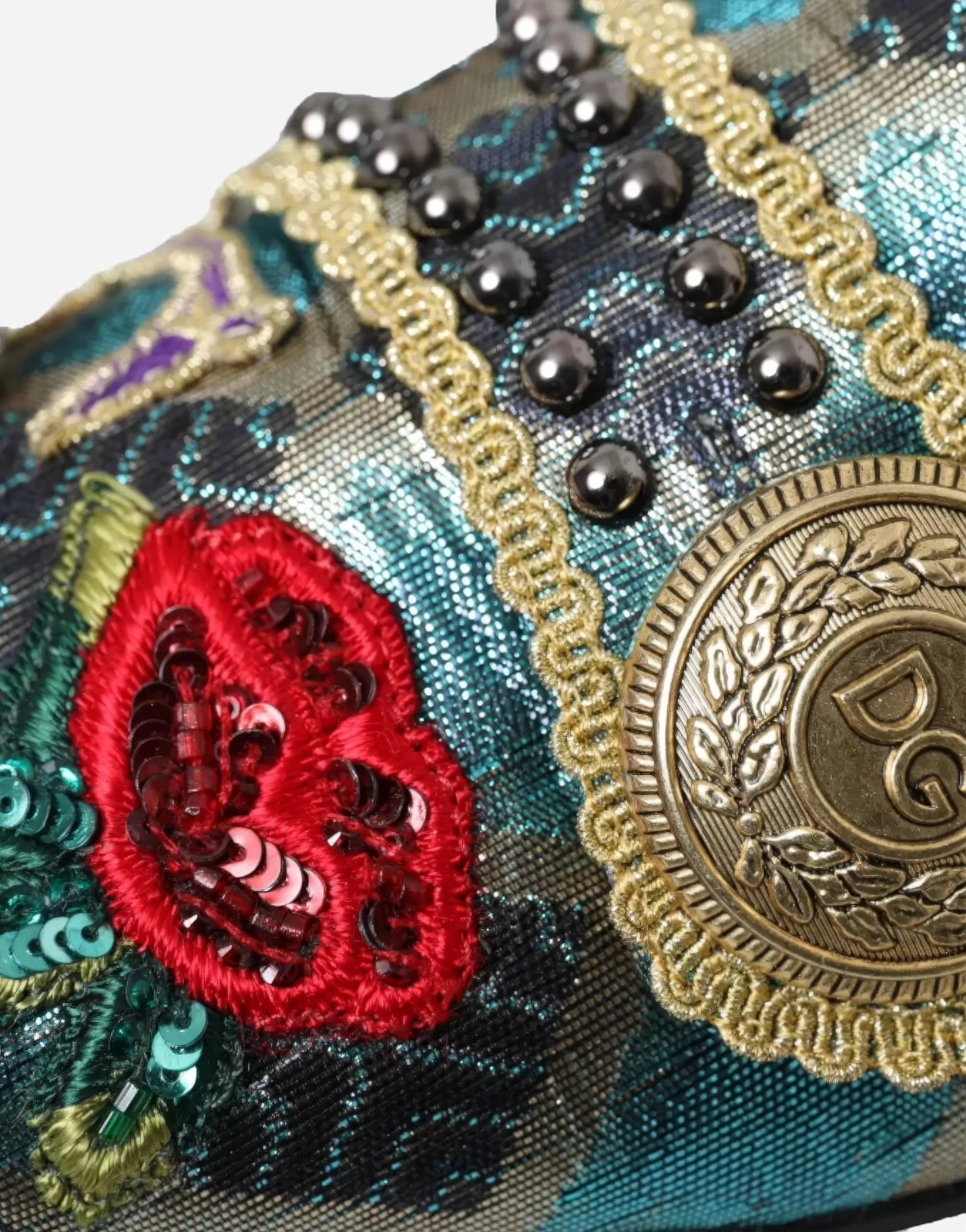 Jacquard Slippers With Embellishments