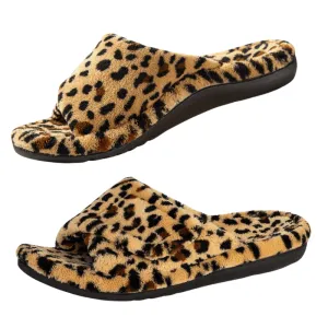 Leopard Print Orthopedic Slippers – Adjustable Comfort with Bold Style