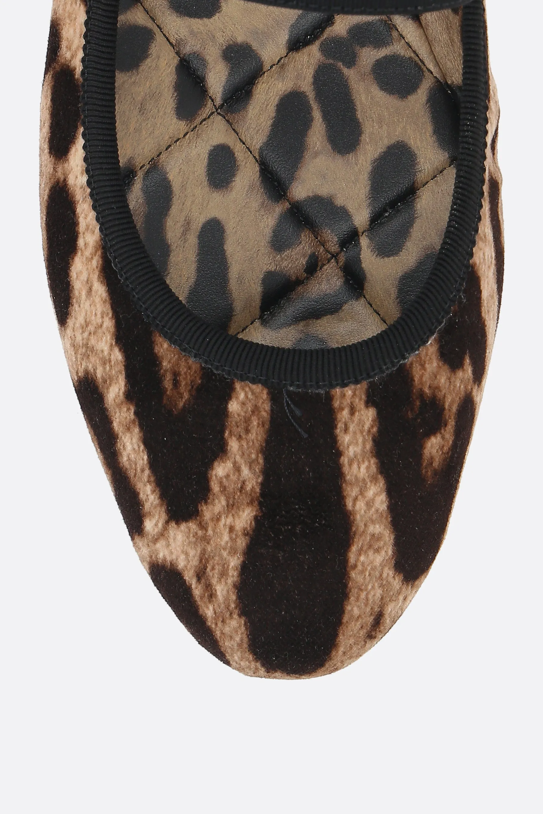 Leopard Print Velvet Ballerinas