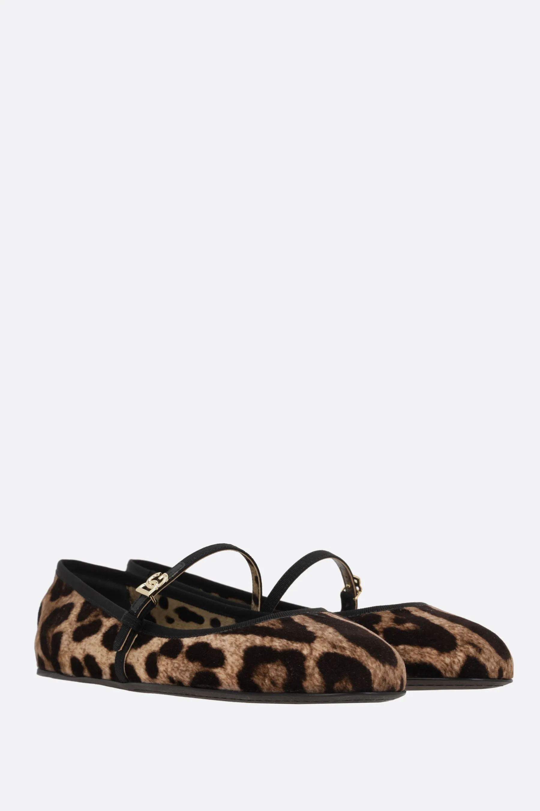 Leopard Print Velvet Ballerinas