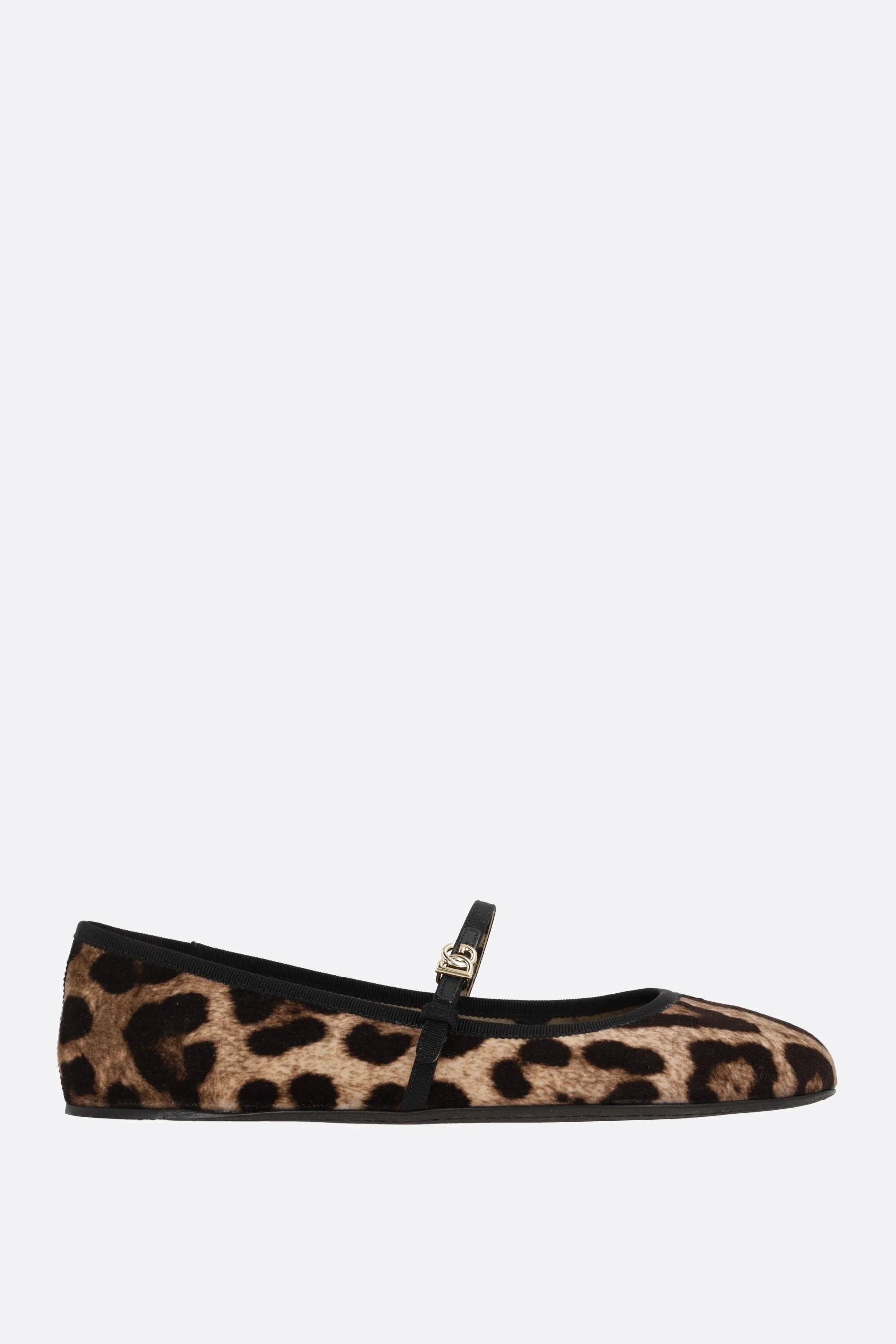 Leopard Print Velvet Ballerinas