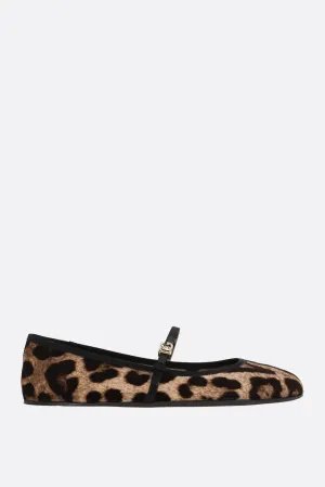 Leopard Print Velvet Ballerinas