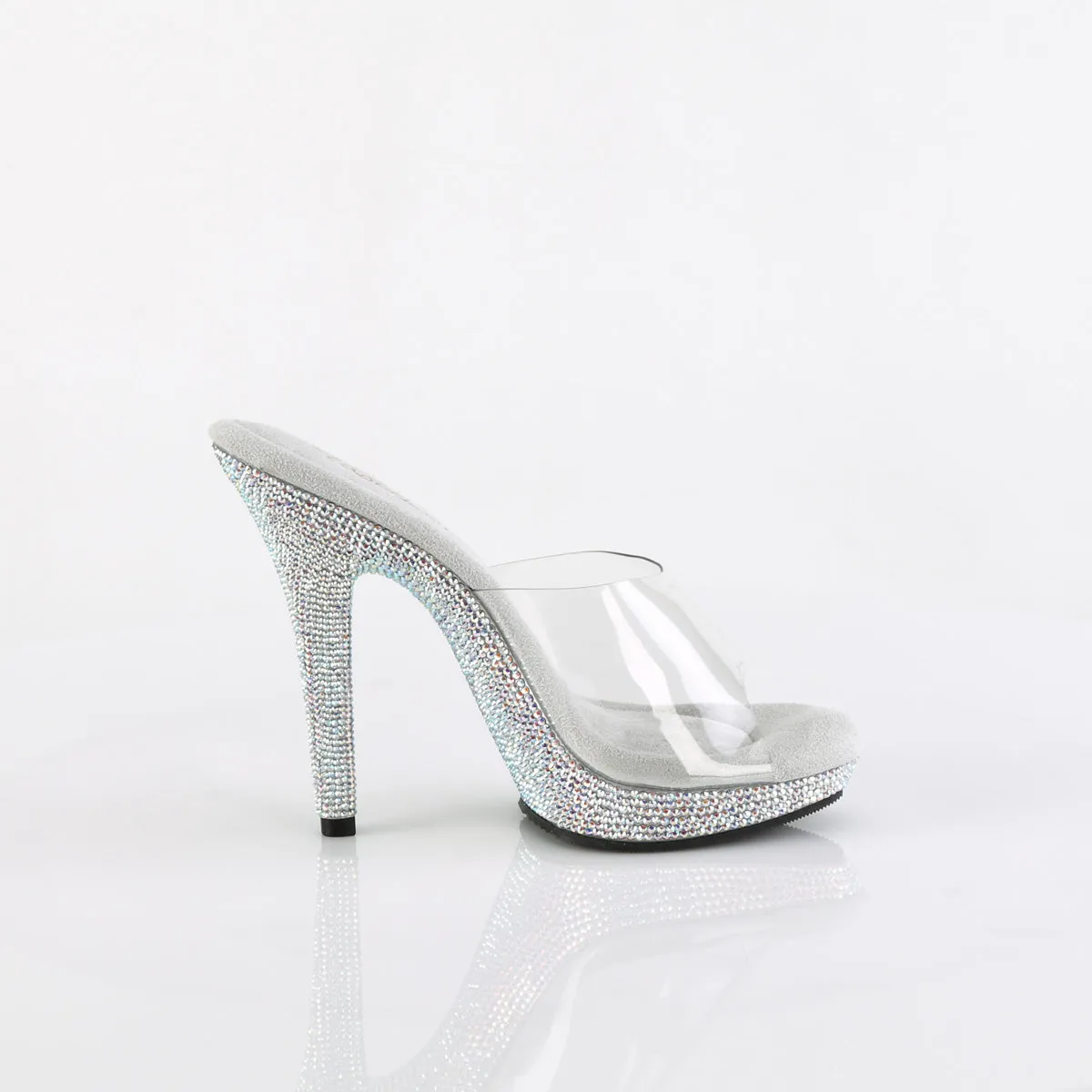 LIP-101DM Fabulicious 5" Lip Clear/Silver Sexy Shoes (High Heels)