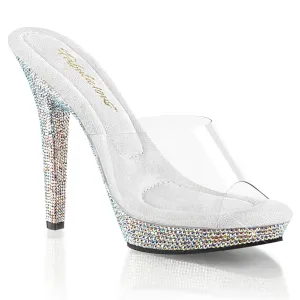LIP-101DM Fabulicious 5" Lip Clear/Silver Sexy Shoes (High Heels)