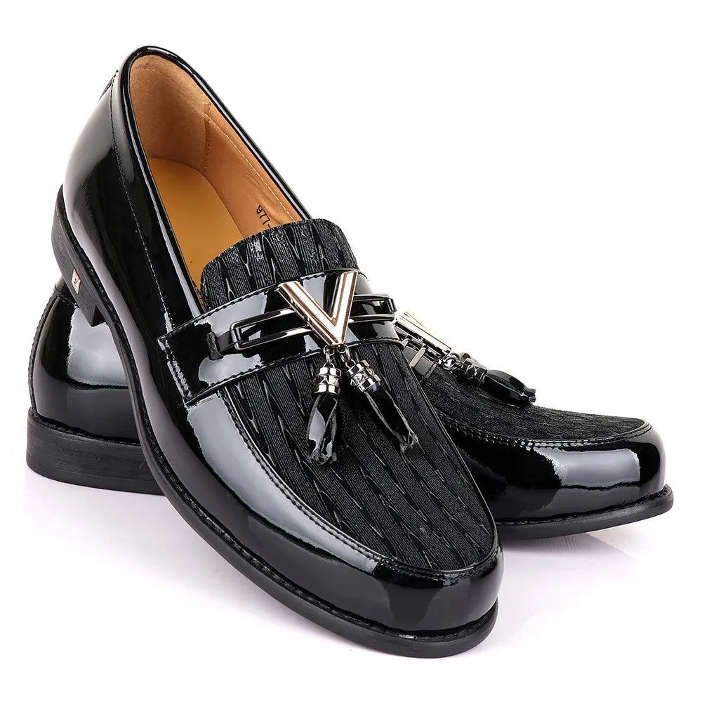 LV Patent Black Tassel Leather Shoe