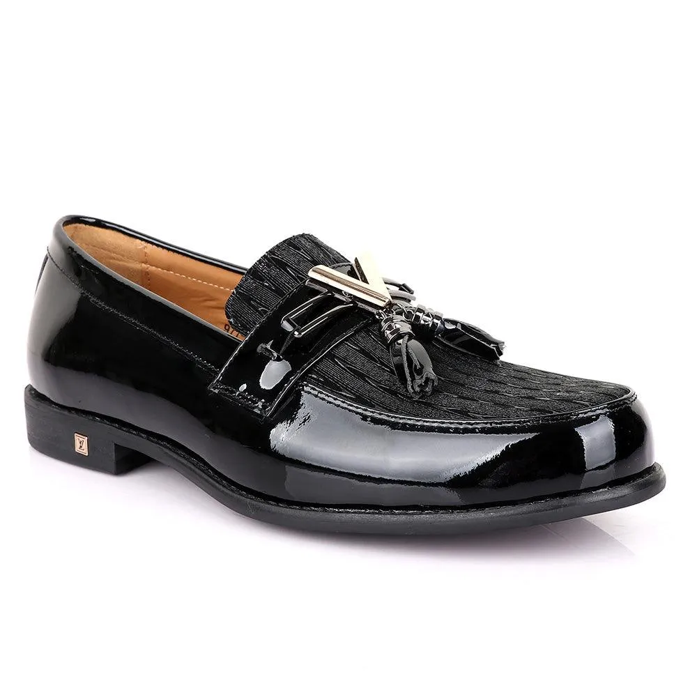 LV Patent Black Tassel Leather Shoe