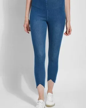 Lynette Scallop Edge Denim Pant In Mid Wash | Mid Wash