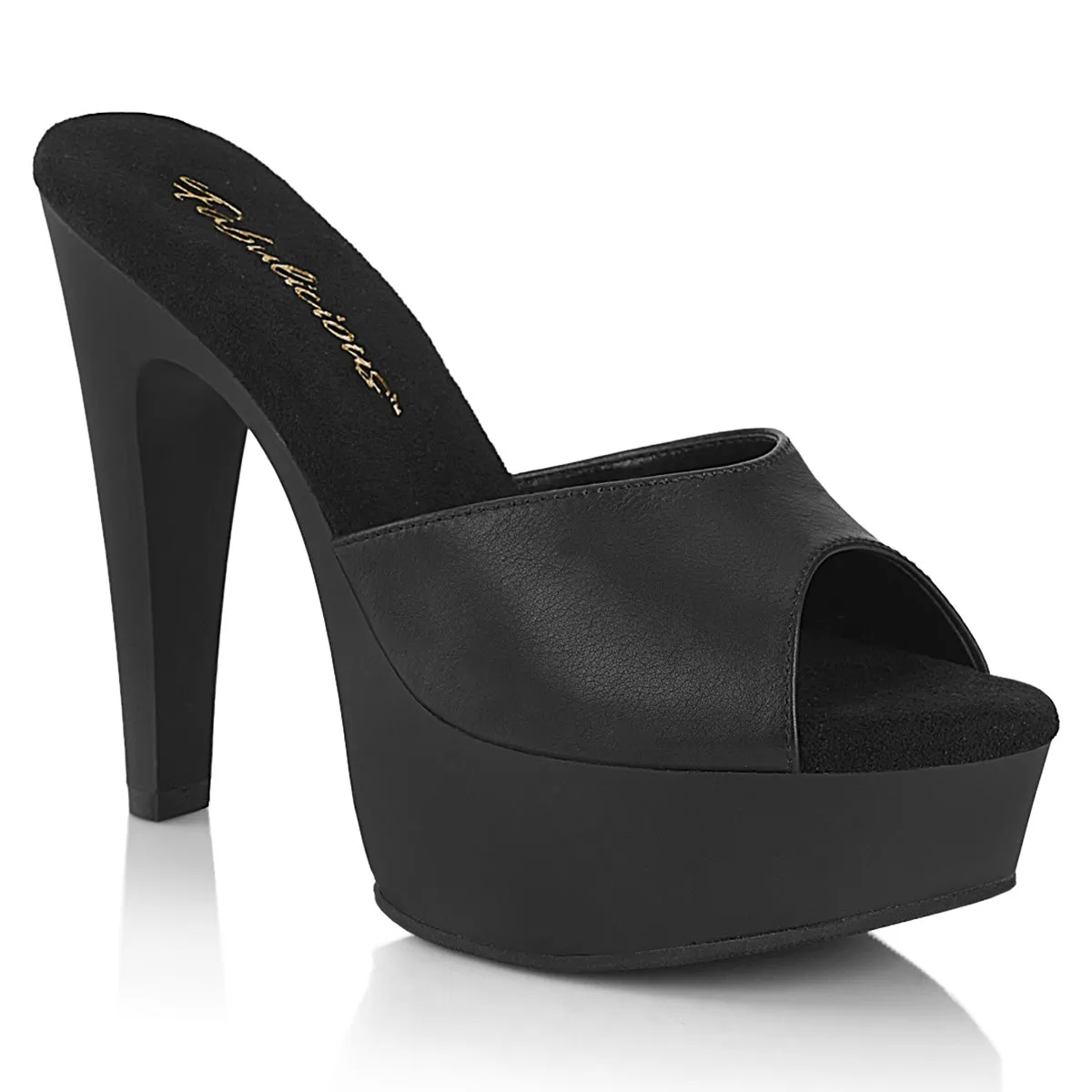 MARTINI-501 Fabulicious 5" Martini Black Faux Leather Sexy Shoes (High Heels)