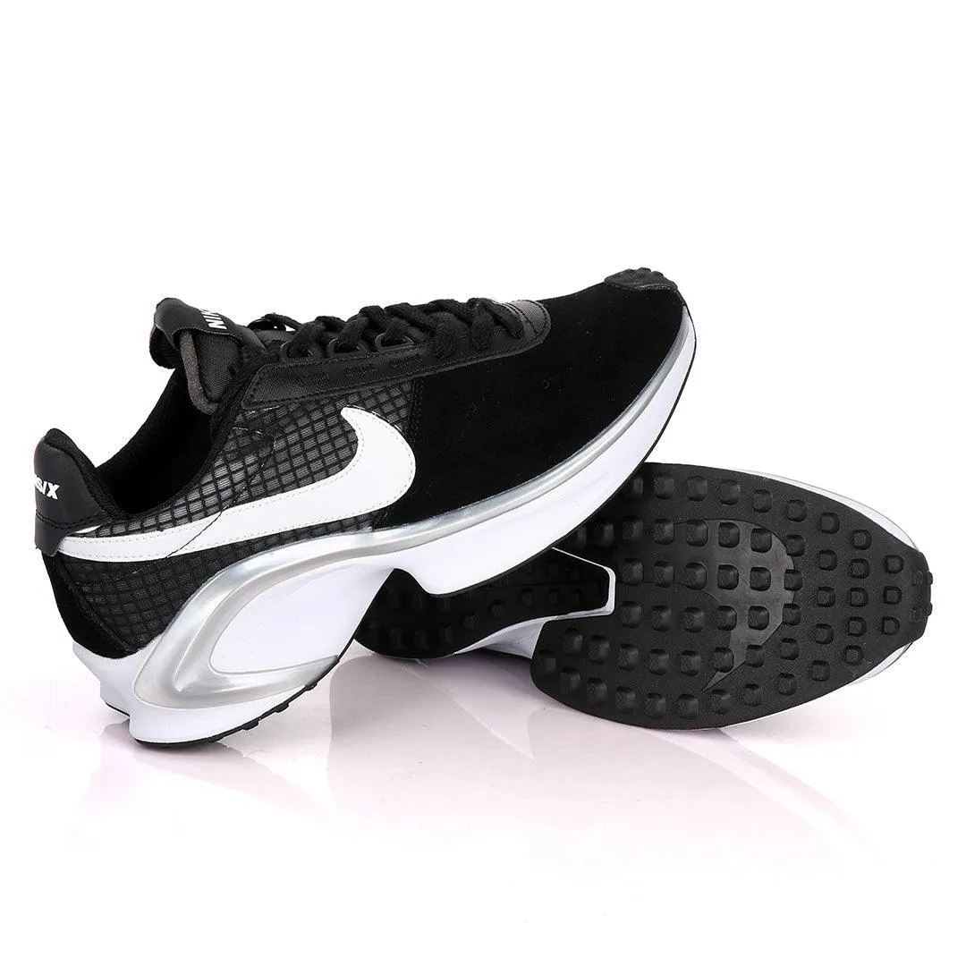 NK D/MS/X Waffle Black Suede Sneakers With Classic Grey And White Designs