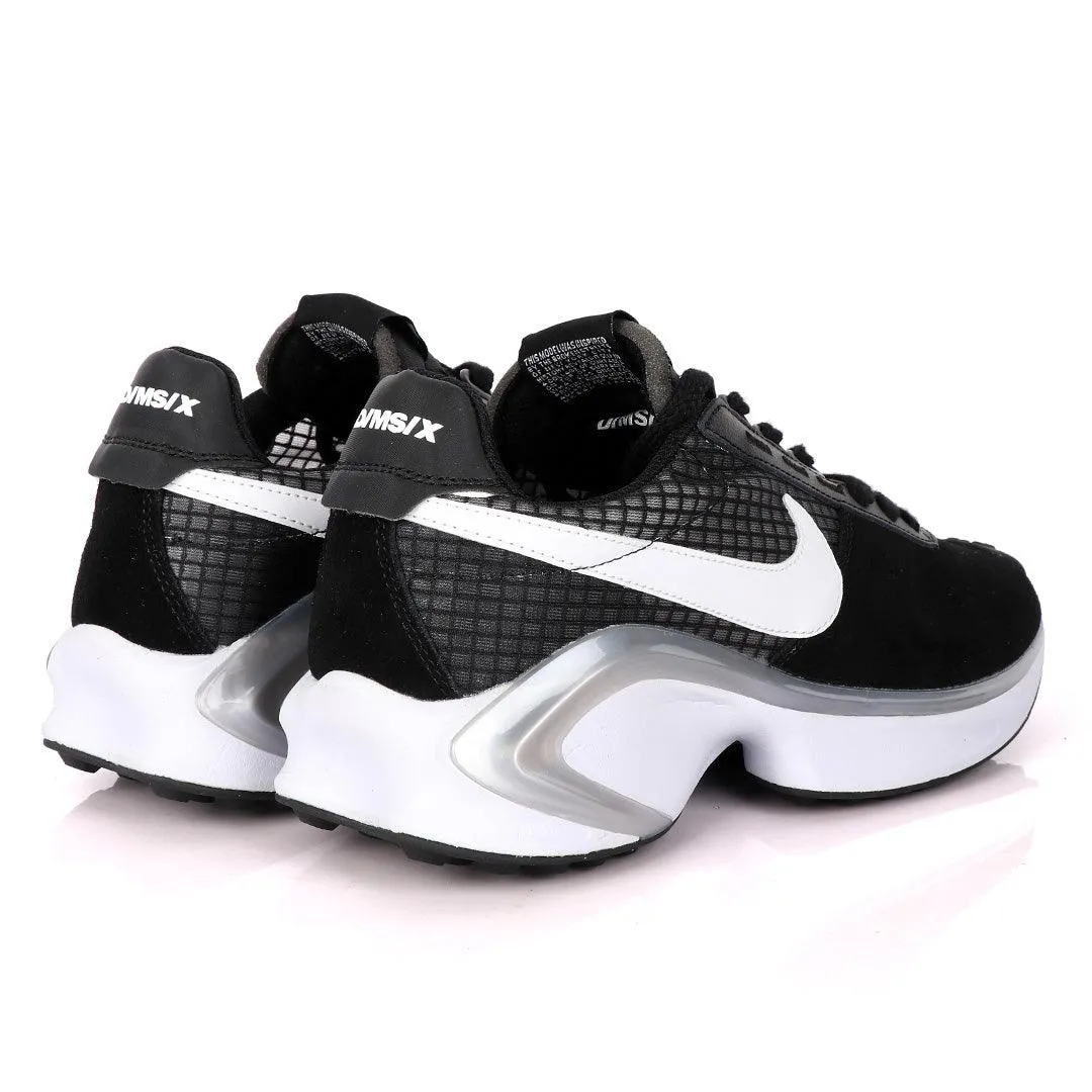 NK D/MS/X Waffle Black Suede Sneakers With Classic Grey And White Designs