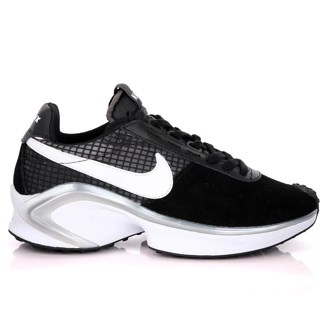 NK D/MS/X Waffle Black Suede Sneakers With Classic Grey And White Designs