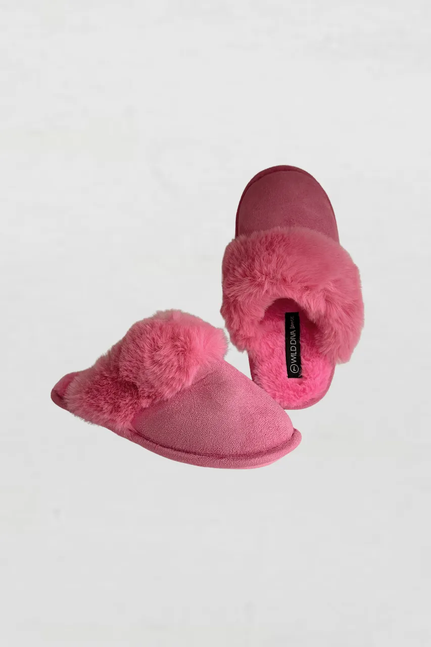 Pink Fur Slippers