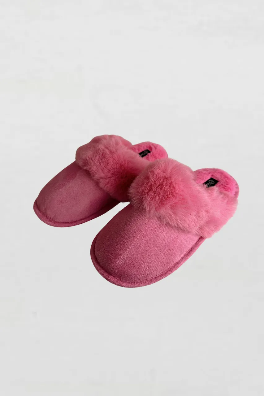 Pink Fur Slippers