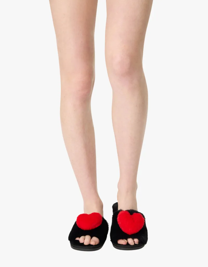 PJ Salvage Love Slippers in Black