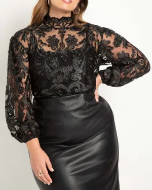 Sarita Glam Night Lace Top | TOTALLY BLACK