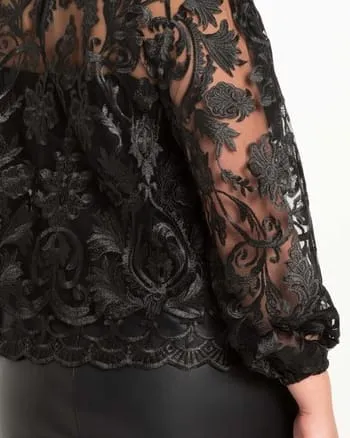 Sarita Glam Night Lace Top | TOTALLY BLACK