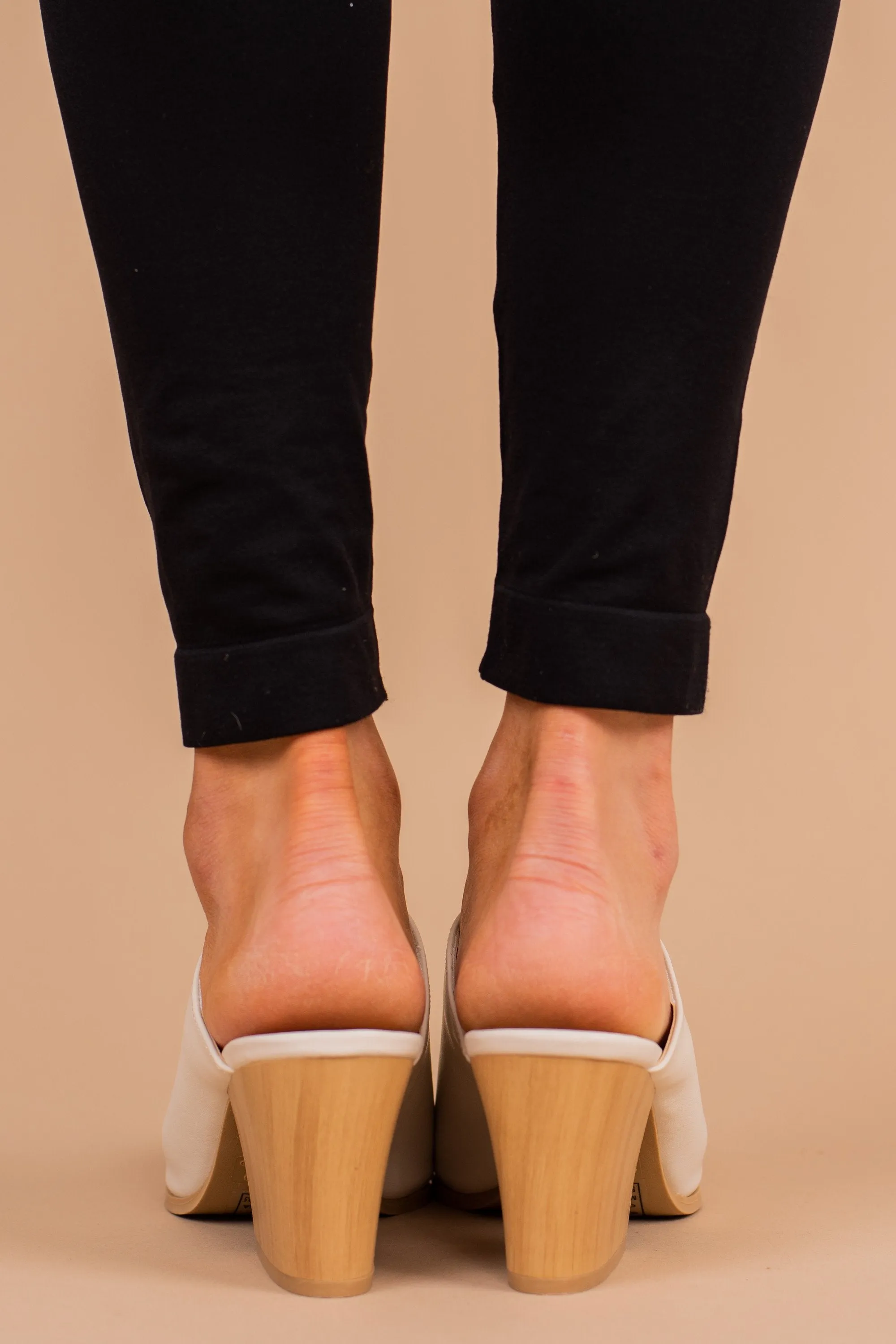Sorry Not Sorry Off White Heeled Mules